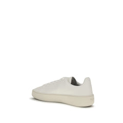 Prada White Calf Leather Bos Taurus Low Top Sneakers