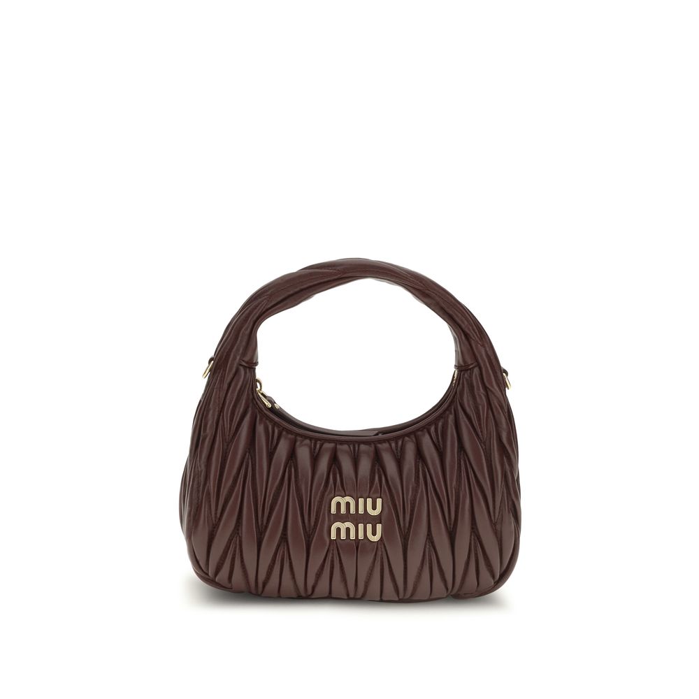 Miu Miu Bordeaux Calf Leather Bos Taurus Shoulder Bag