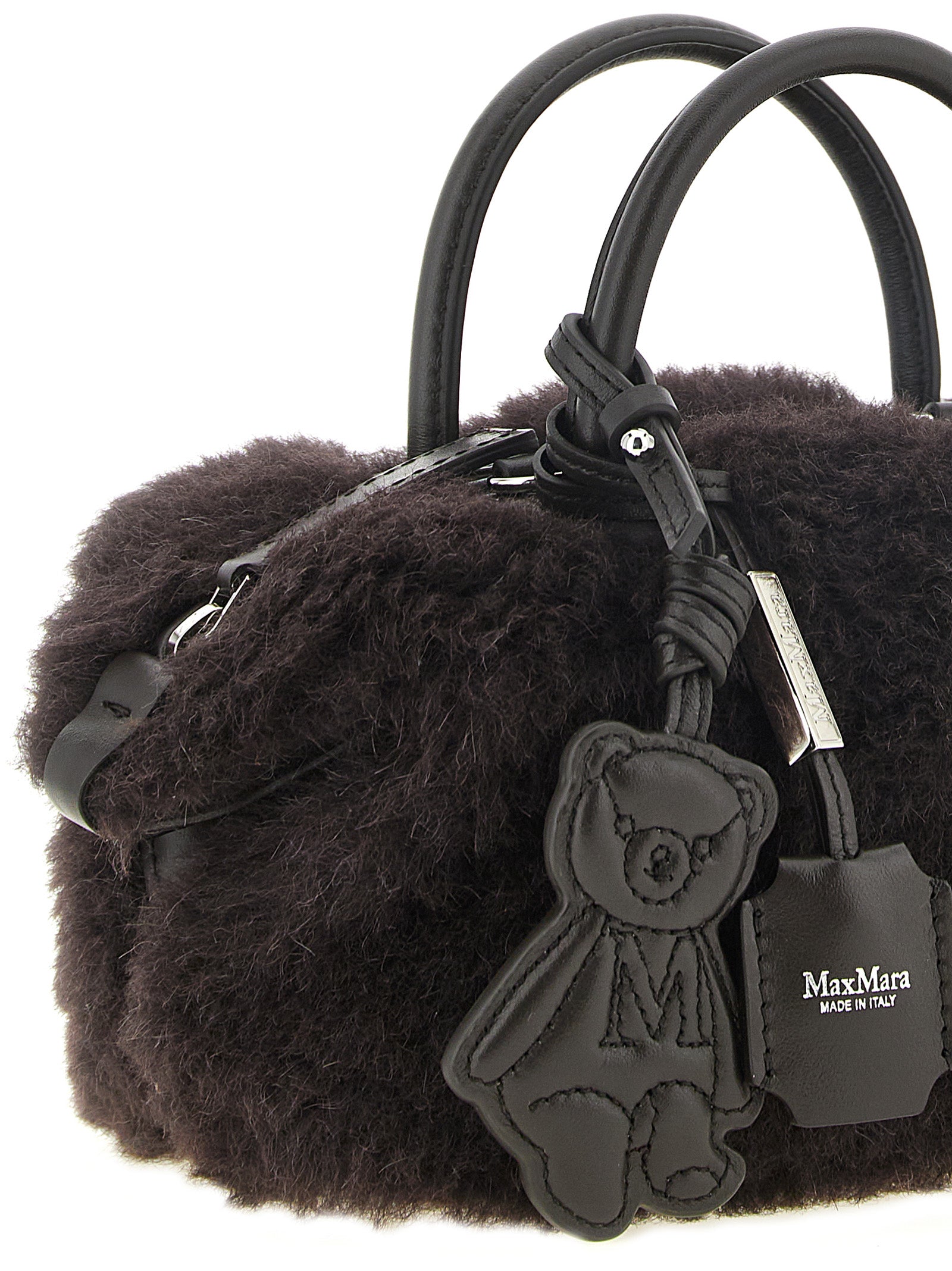 Max Mara Brown Alpaca Leather Handbag