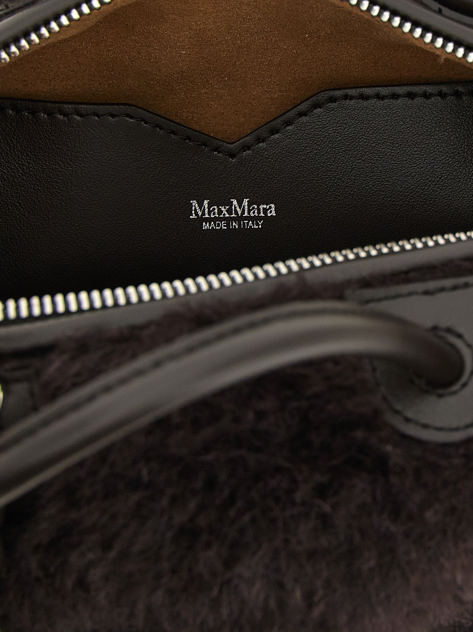 Max Mara Brown Alpaca Leather Handbag