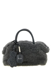 Max Mara Gray Virgin Wool Handbag