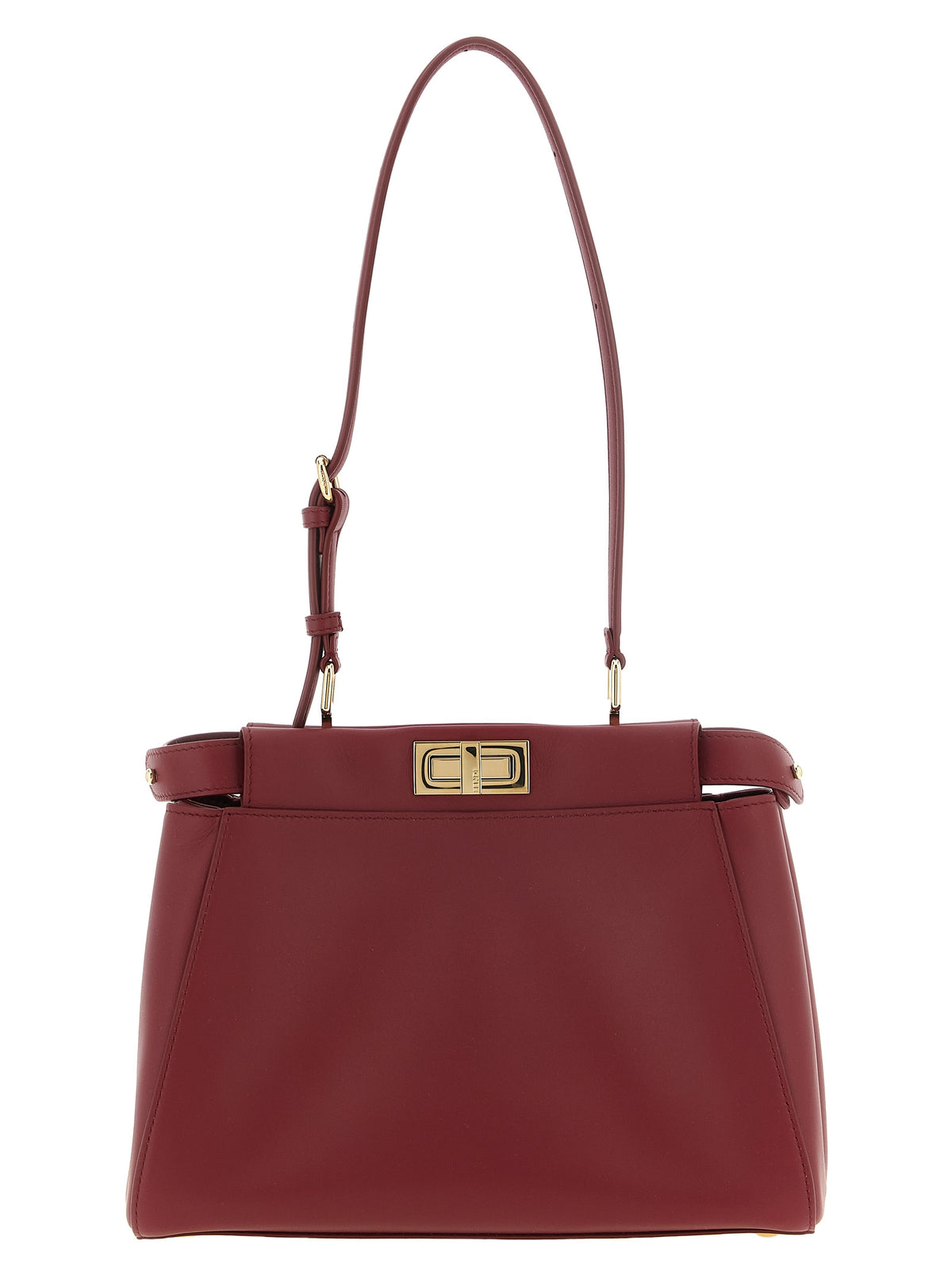 Fendi Bordeaux Lamb Leather Shoulder Bag