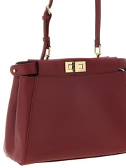 Fendi Bordeaux Lamb Leather Shoulder Bag