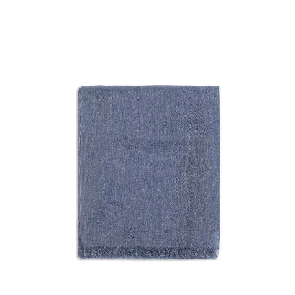 Brunello Cucinelli Blue Cashmere Scarf