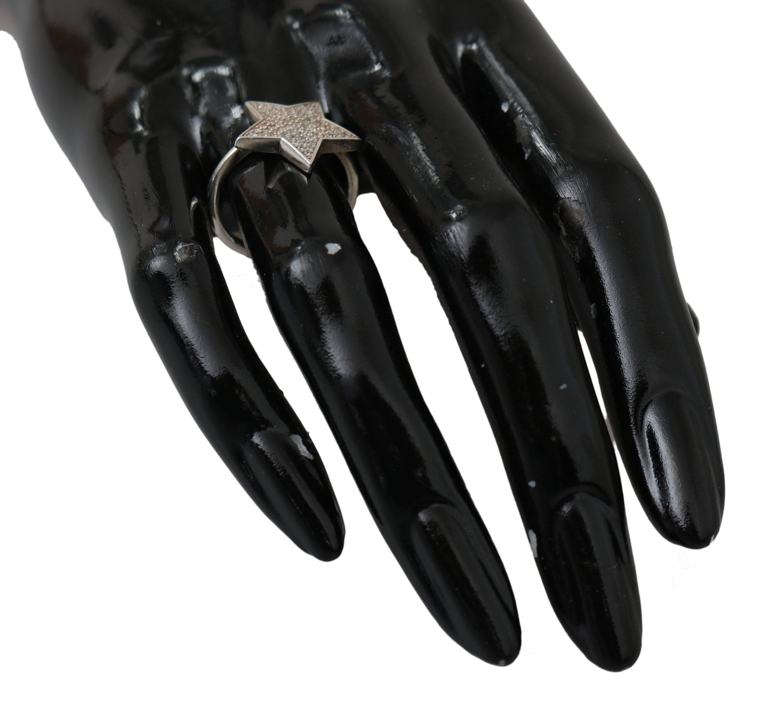 Bague Nialaya en argent 925 pour femme, ornée d'une étoile en zircon cubique transparent.