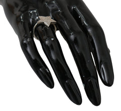 Bague Nialaya en argent 925 pour femme, ornée d'une étoile en zircon cubique transparent.