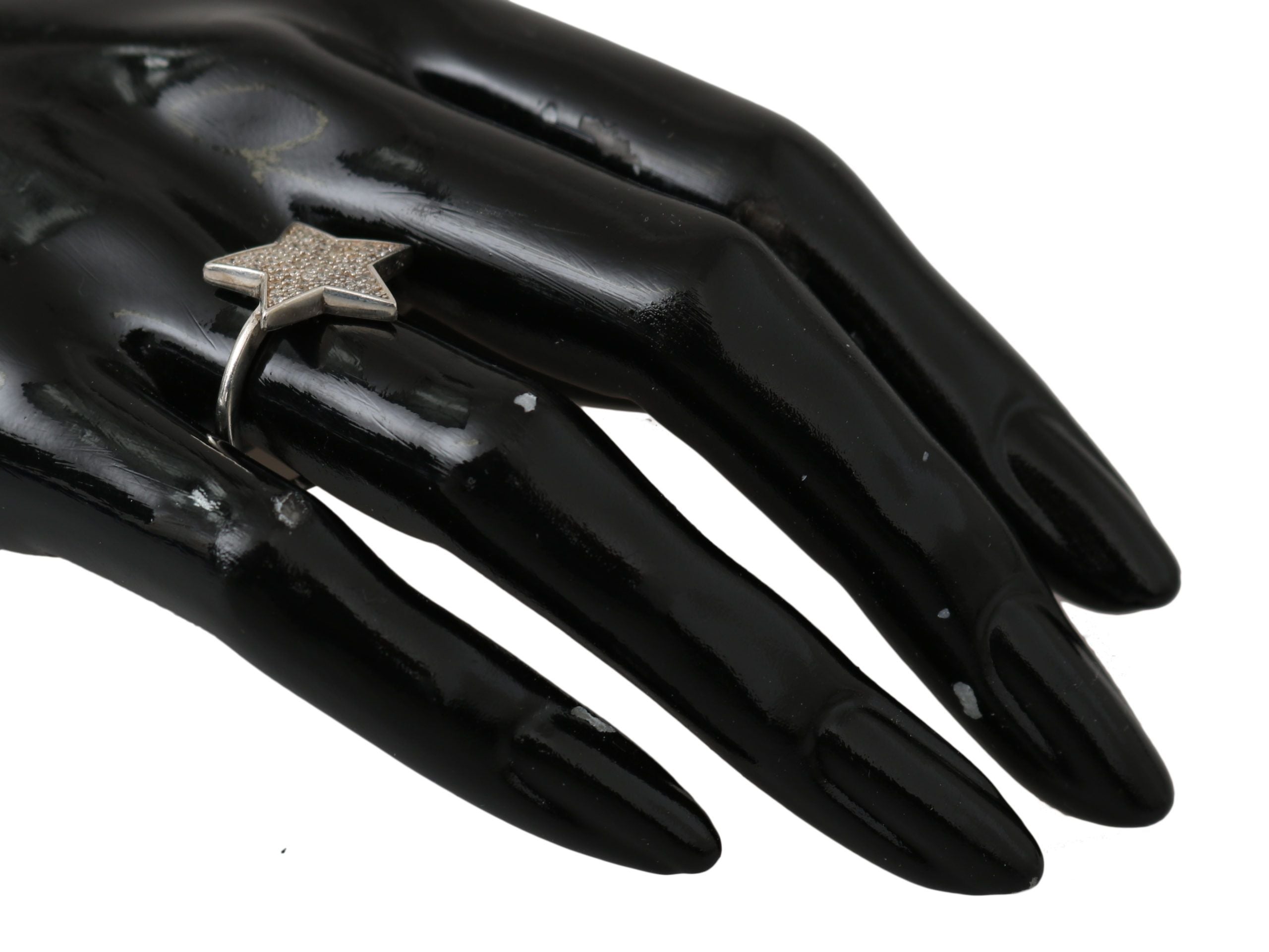 Bague Nialaya en argent 925 pour femme, ornée d'une étoile en zircon cubique transparent.