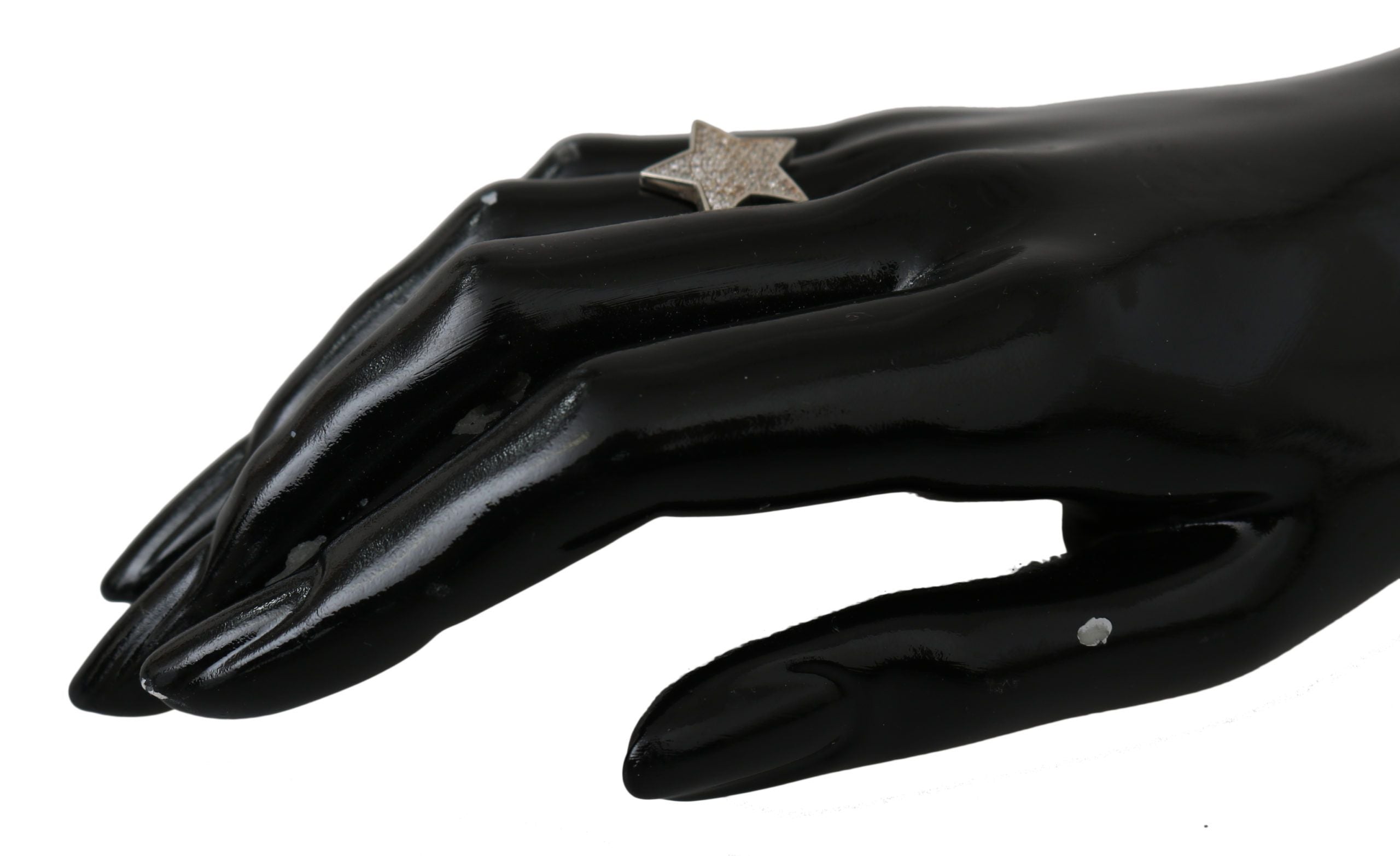 Bague Nialaya en argent 925 pour femme, ornée d'une étoile en zircon cubique transparent.