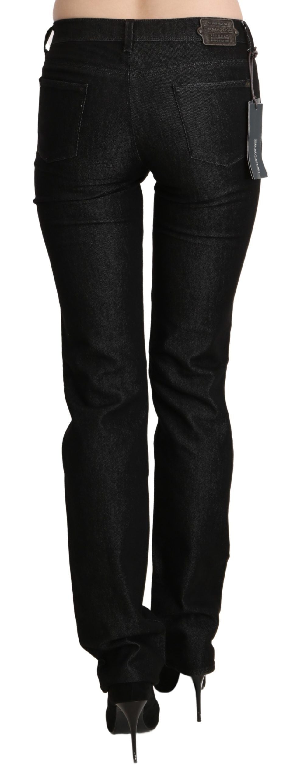 Pantalon en jean skinny taille mi-haute noir Ermanno Scervino