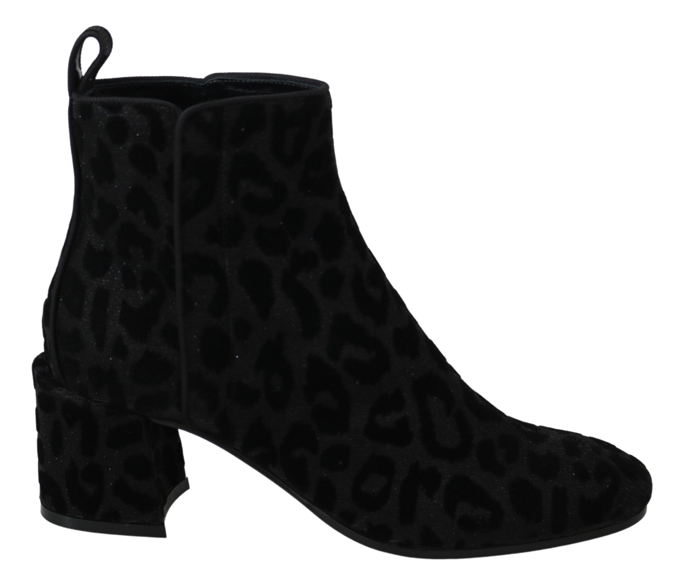 Bottines Dolce &amp; Gabbana léopard noir à fermeture éclair