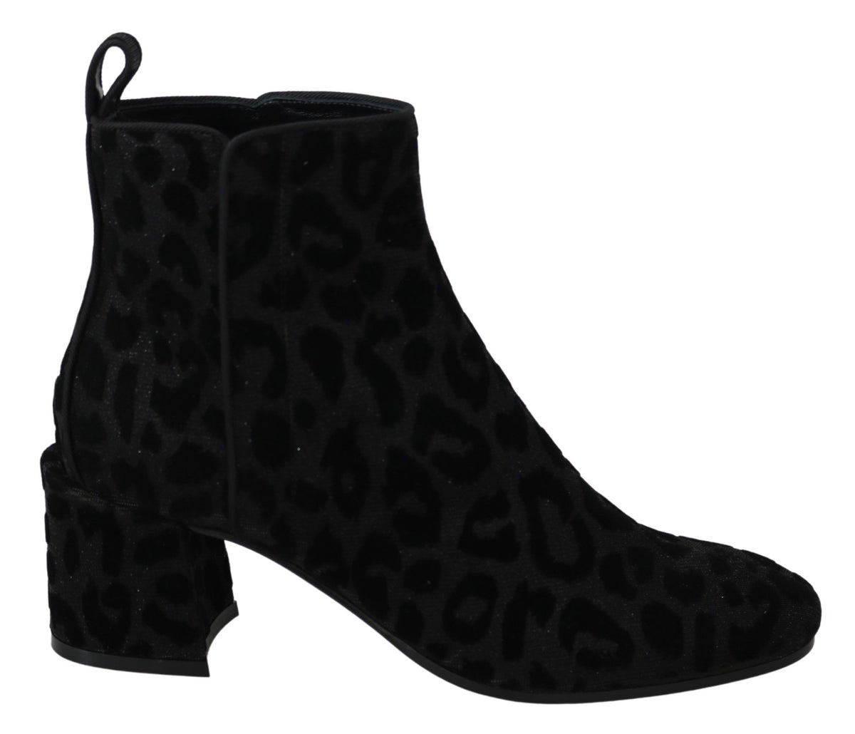 Bottines Dolce &amp; Gabbana léopard noir à fermeture éclair