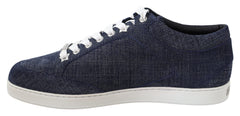 Jimmy Choo Chic Slip-On Sneaker aus blauem Denim-Wildleder
