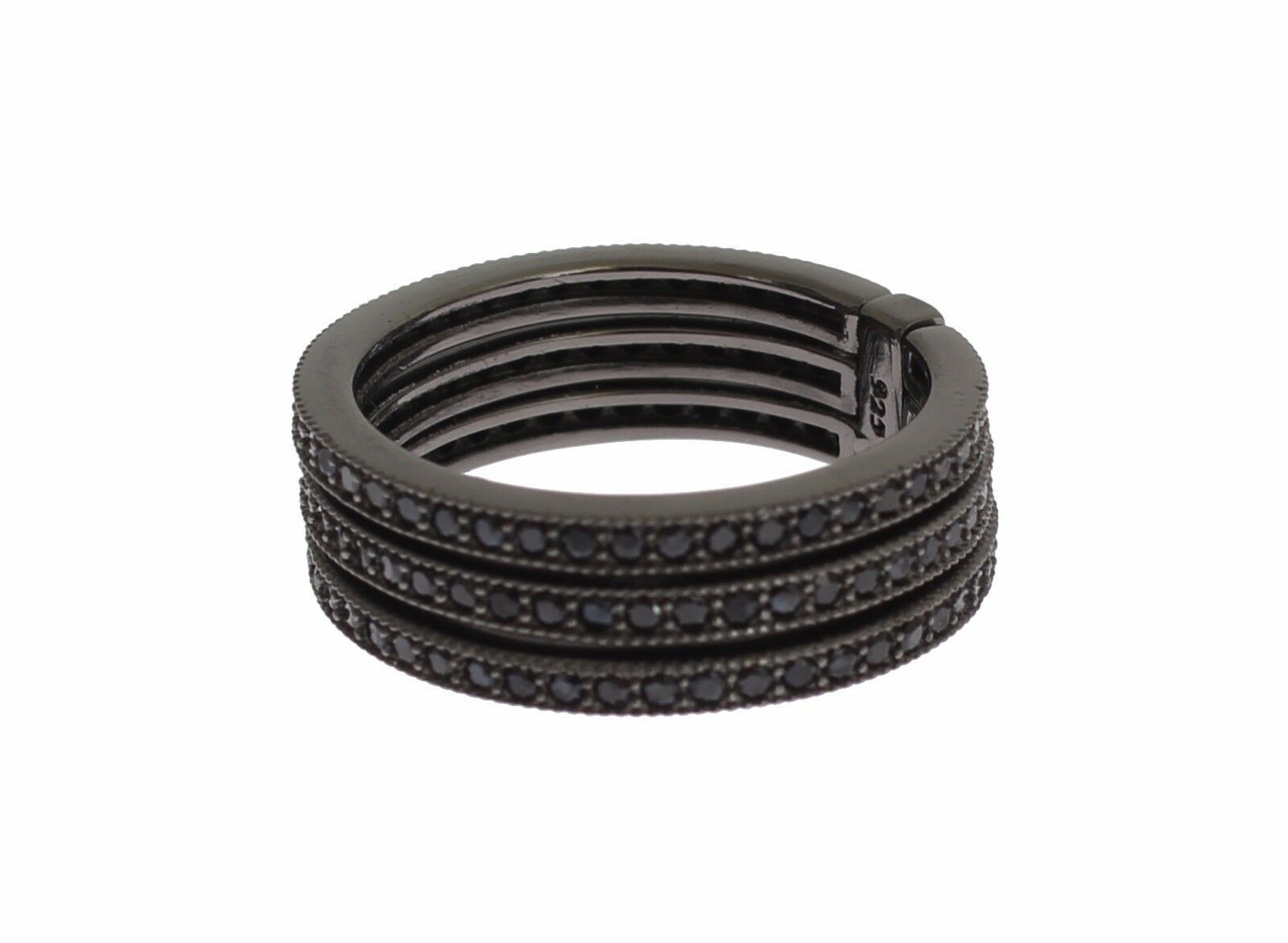 Nialaya Damenarmband aus schwarzem Zirkonia, 925er Sterlingsilber