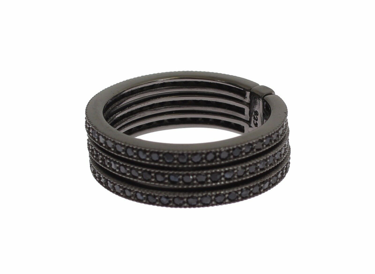 Nialaya Damenarmband aus schwarzem Zirkonia, 925er Sterlingsilber