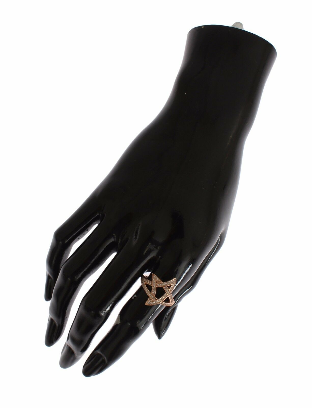 Bague Nialaya pour femme en or et argent 925 avec zircon cubique transparent