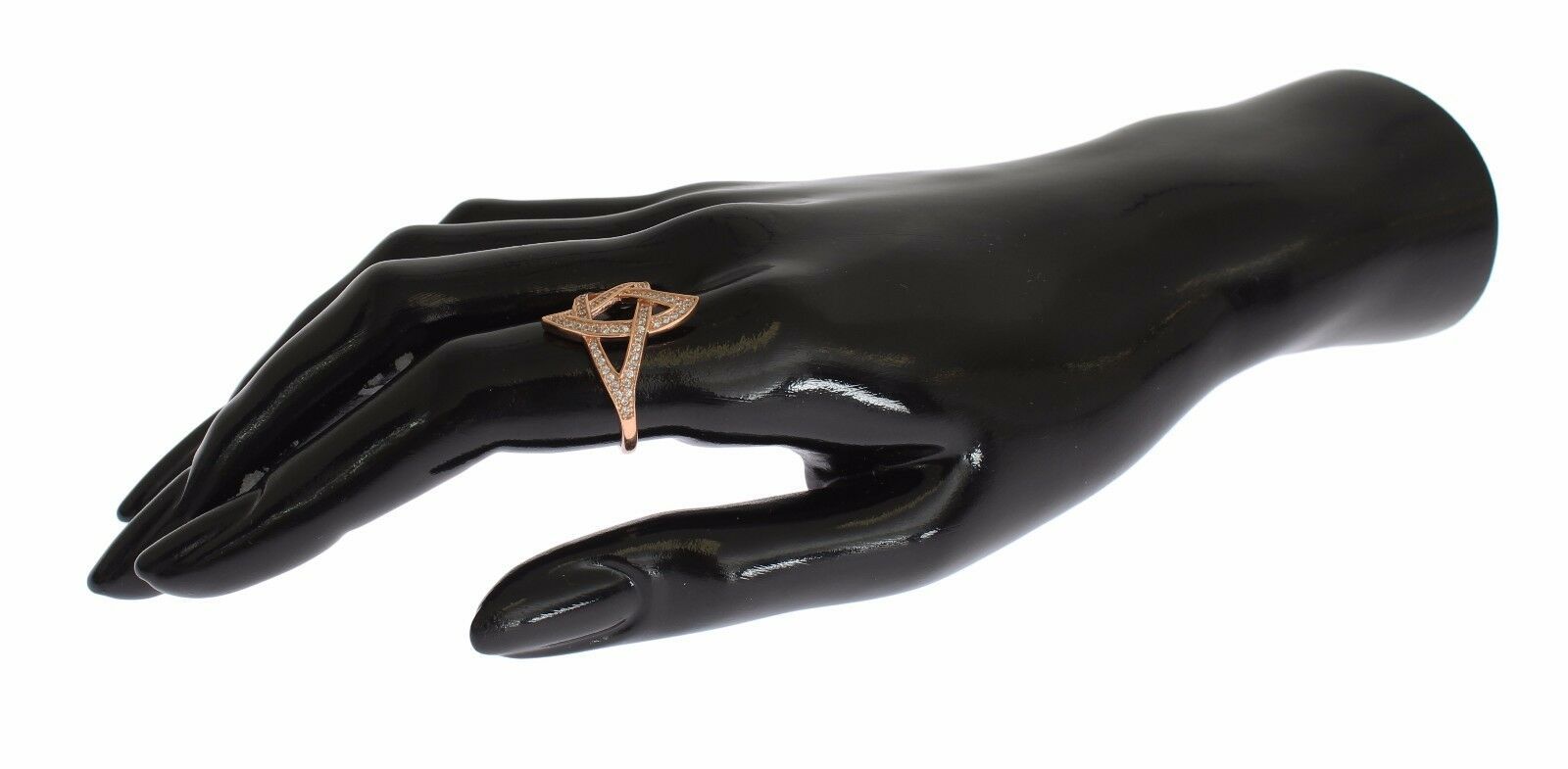 Bague Nialaya pour femme en or et argent 925 avec zircon cubique transparent