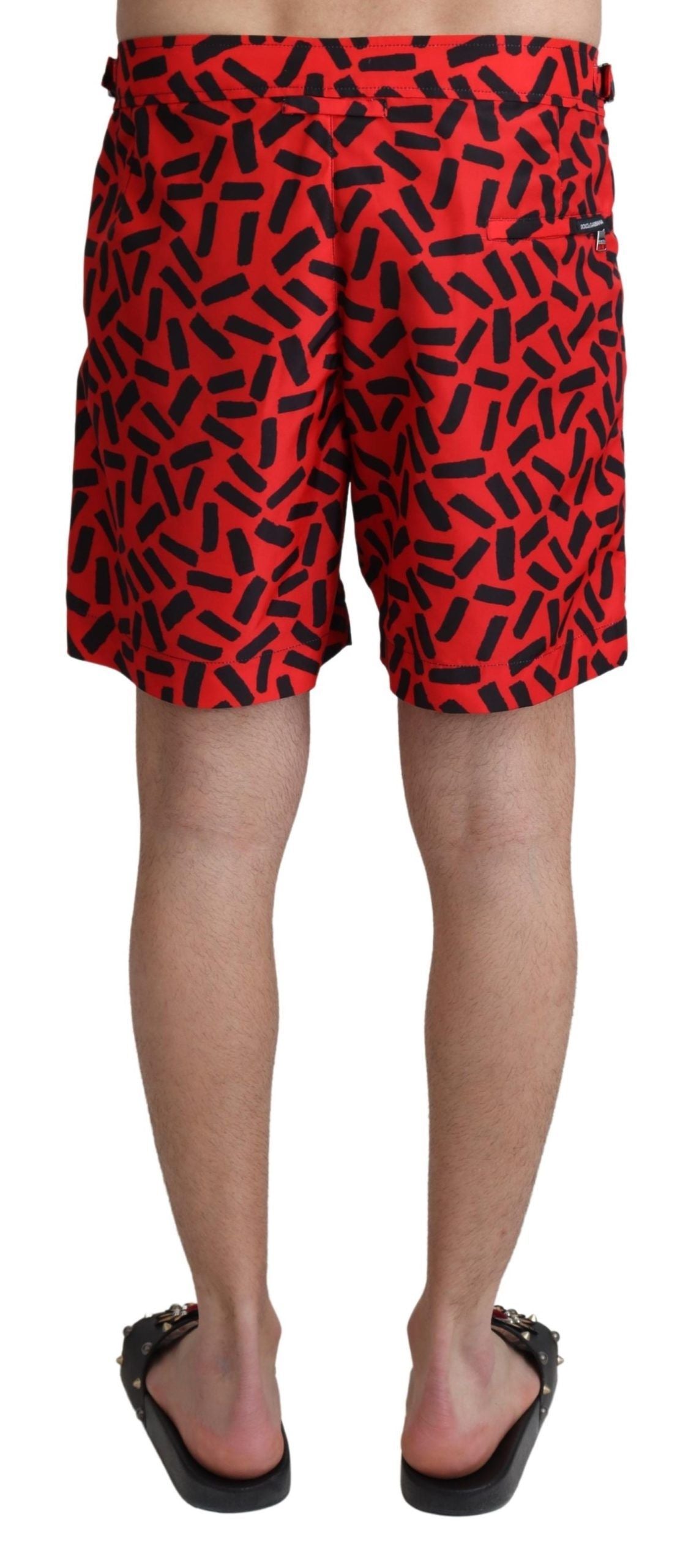 Short de bain rouge à motifs Dolce &amp; Gabbana
