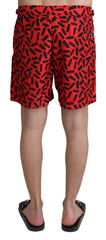 Short de bain rouge à motifs Dolce &amp; Gabbana