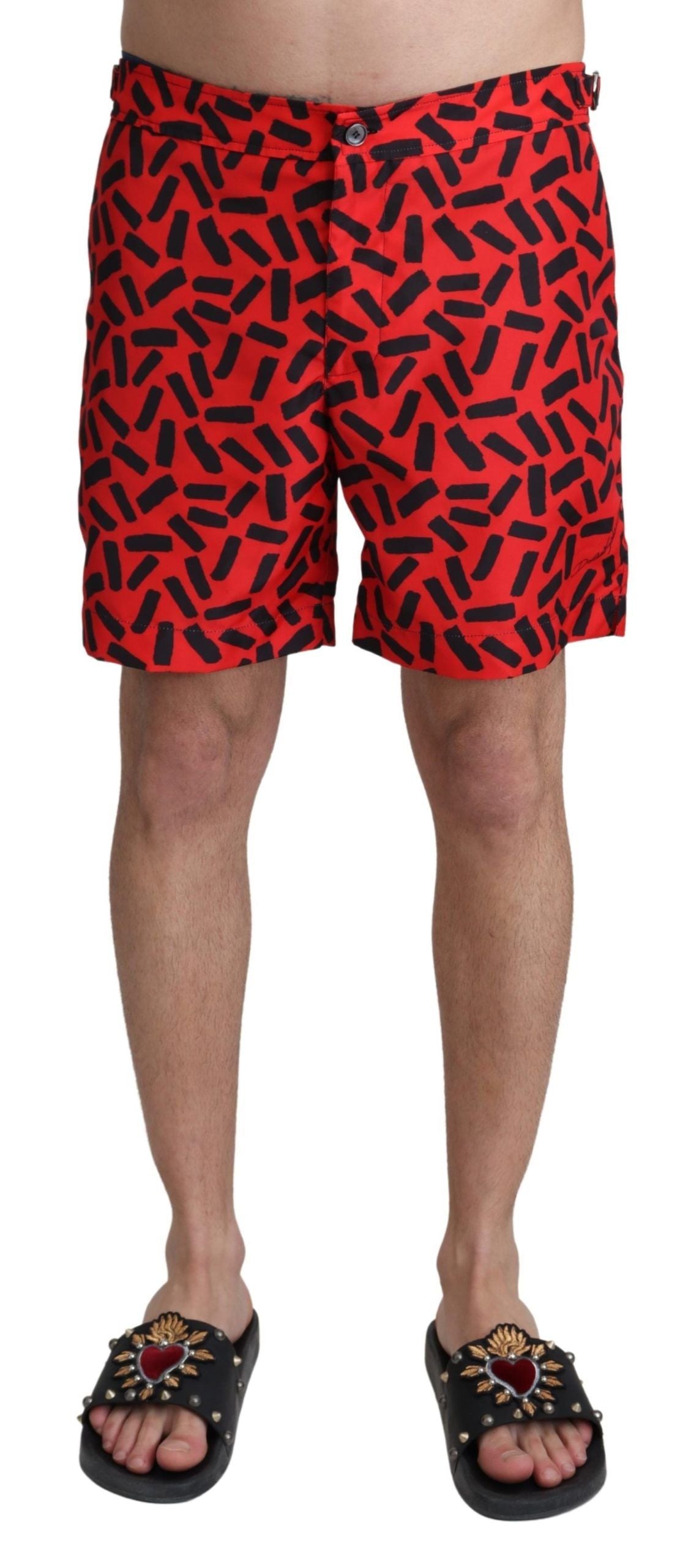 Short de bain rouge à motifs Dolce &amp; Gabbana