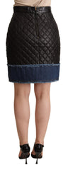 Dolce & Gabbana Black Quilted Leather Mini Skirts
