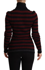 Dolce &amp; Gabbana Pullover aus Wolle, schwarz-rot gestreift
