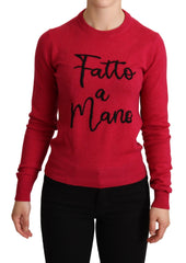 Dolce &amp; Gabbana Pullover aus rosa besticktem Kaschmirwolle
