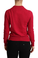 Dolce &amp; Gabbana Pullover aus rosa besticktem Kaschmirwolle
