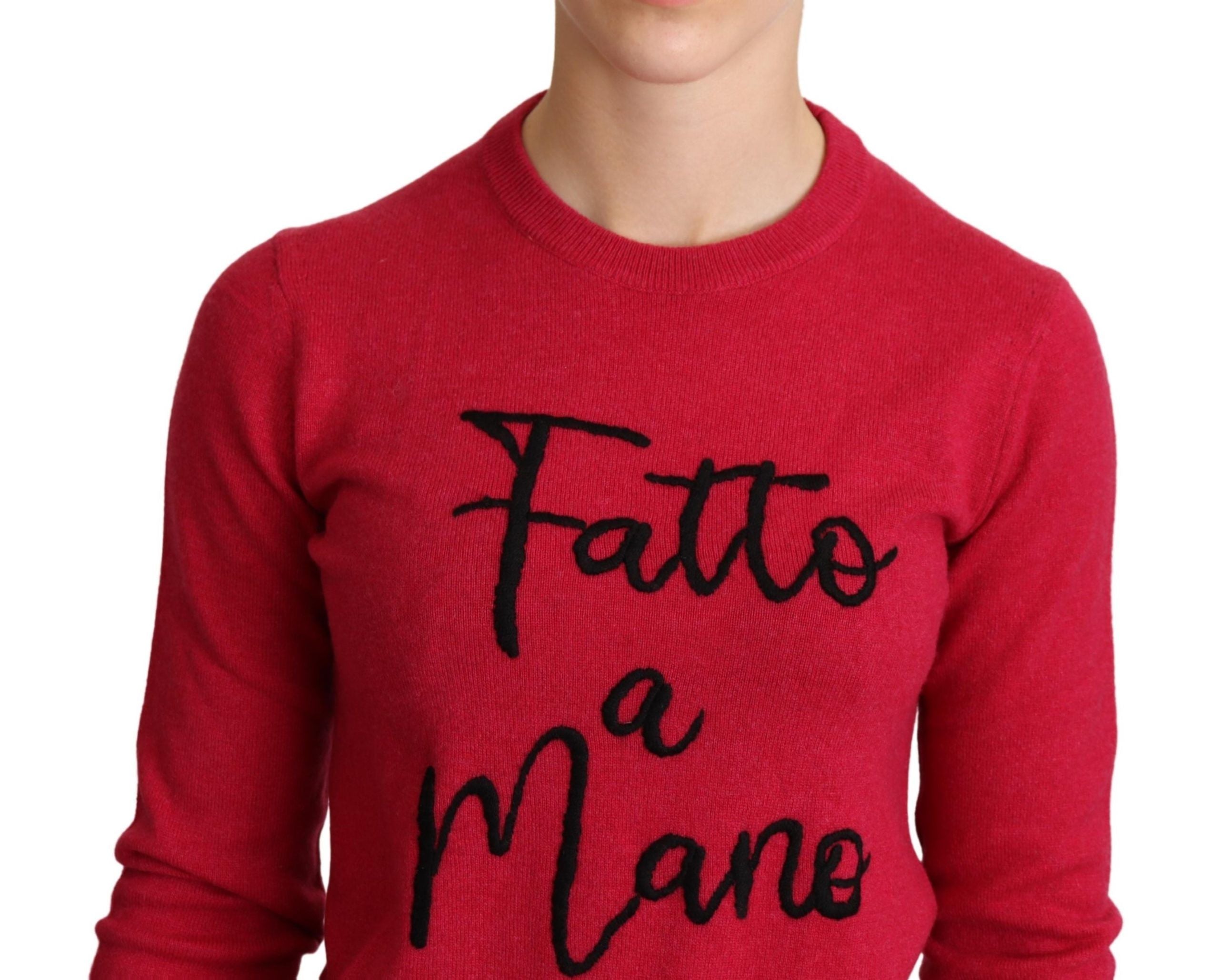 Dolce &amp; Gabbana Pullover aus rosa besticktem Kaschmirwolle