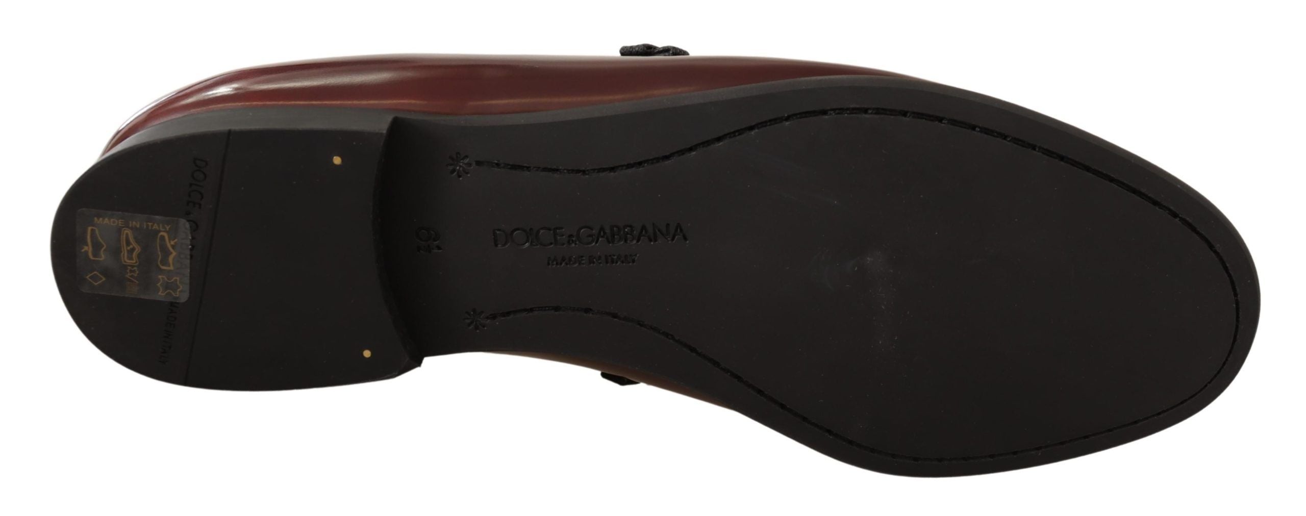 Mocassins habillés en cuir verni bordeaux Dolce &amp; Gabbana