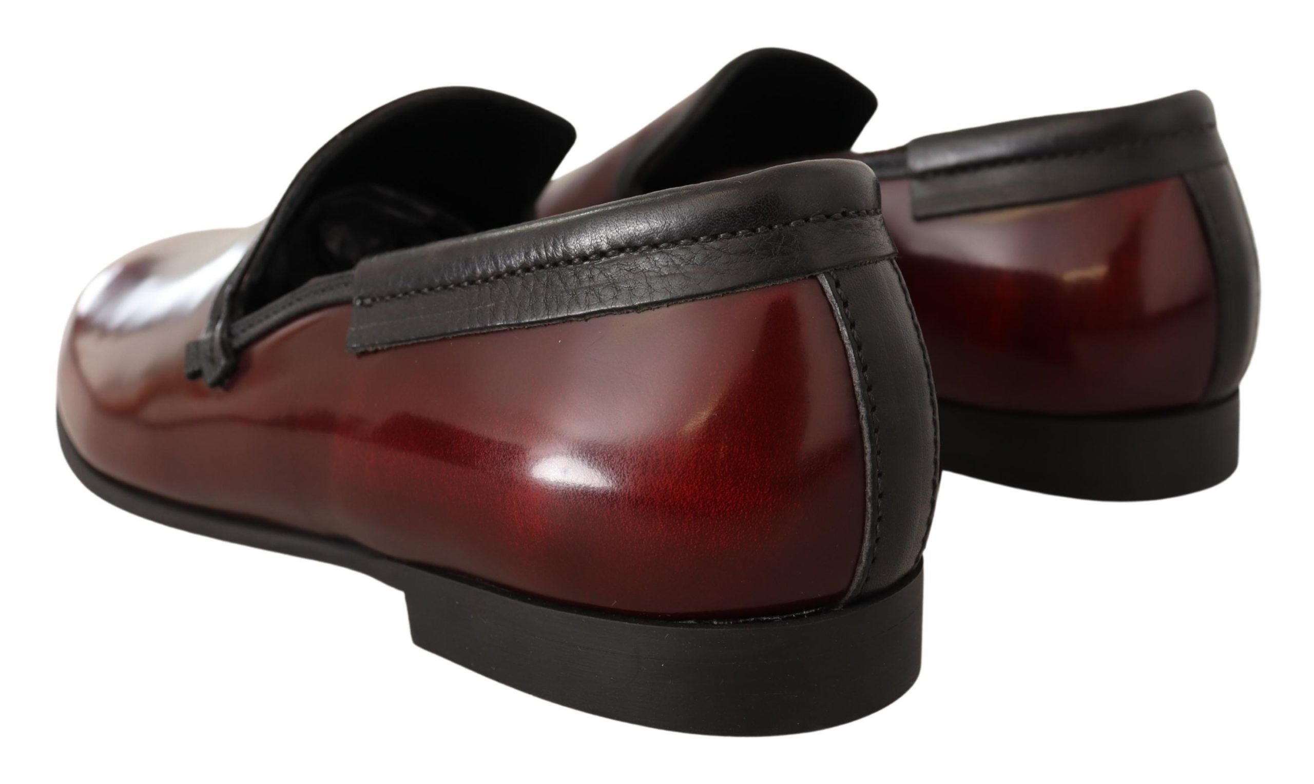 Mocassins habillés en cuir verni bordeaux Dolce &amp; Gabbana