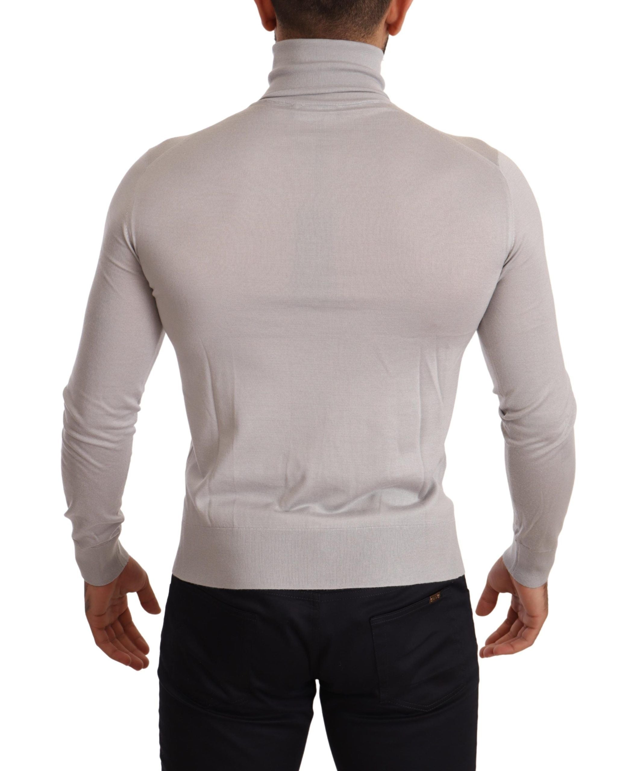 Dolce &amp; Gabbana grauer Kaschmir-Rollkragenpullover