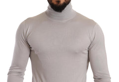 Dolce &amp; Gabbana grauer Kaschmir-Rollkragenpullover