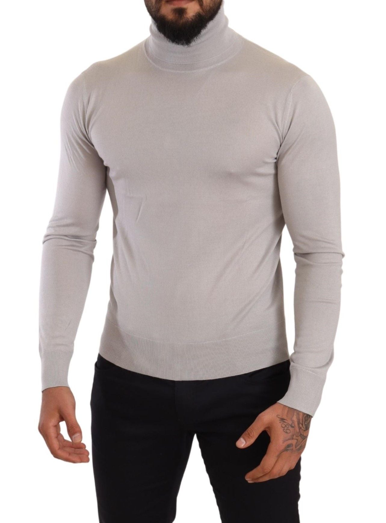 Dolce &amp; Gabbana grauer Kaschmir-Rollkragenpullover
