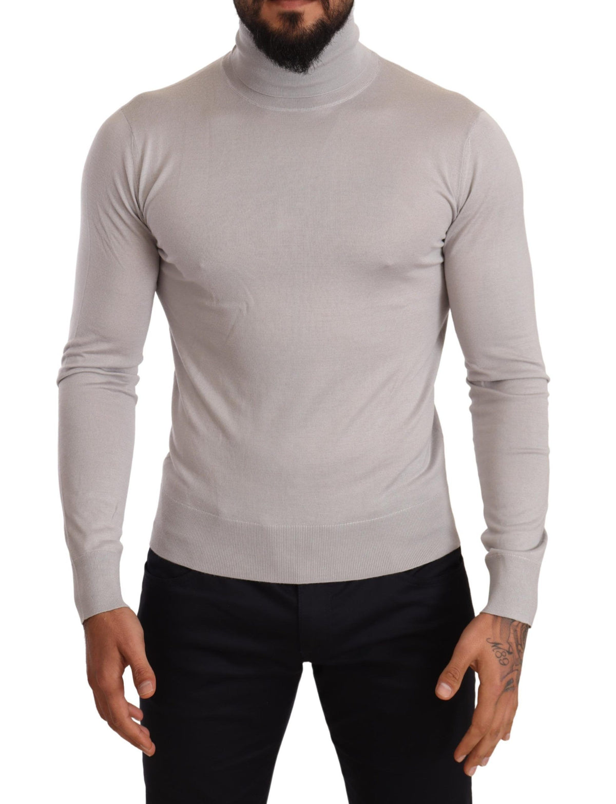 Dolce &amp; Gabbana grauer Kaschmir-Rollkragenpullover