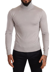 Dolce &amp; Gabbana grauer Kaschmir-Rollkragenpullover