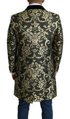 Manteau long Dolce &amp; Gabbana SICILIA en jacquard noir et or