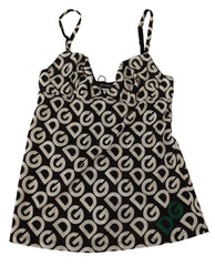 Dolce & Gabbana Black White Logo Print Camisole Top Underwear