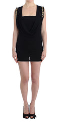 Roccobarocco Black Embellished Jersey Mini Sheath Short Dress