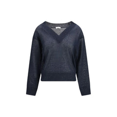 Brunello Cucinelli Blue Linen Sweatshirt
