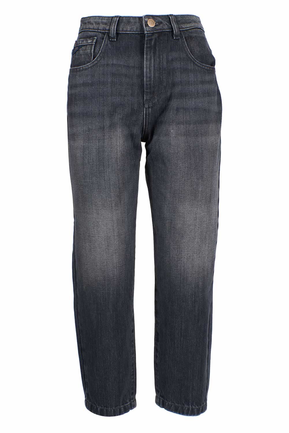 Yes Zee Schwarze Baumwoll-Jeans für Damen mit hohem Bund