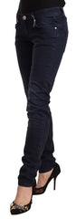 Acht Blue Washed Cotton Low Waist Slim Fit Denim Jeans