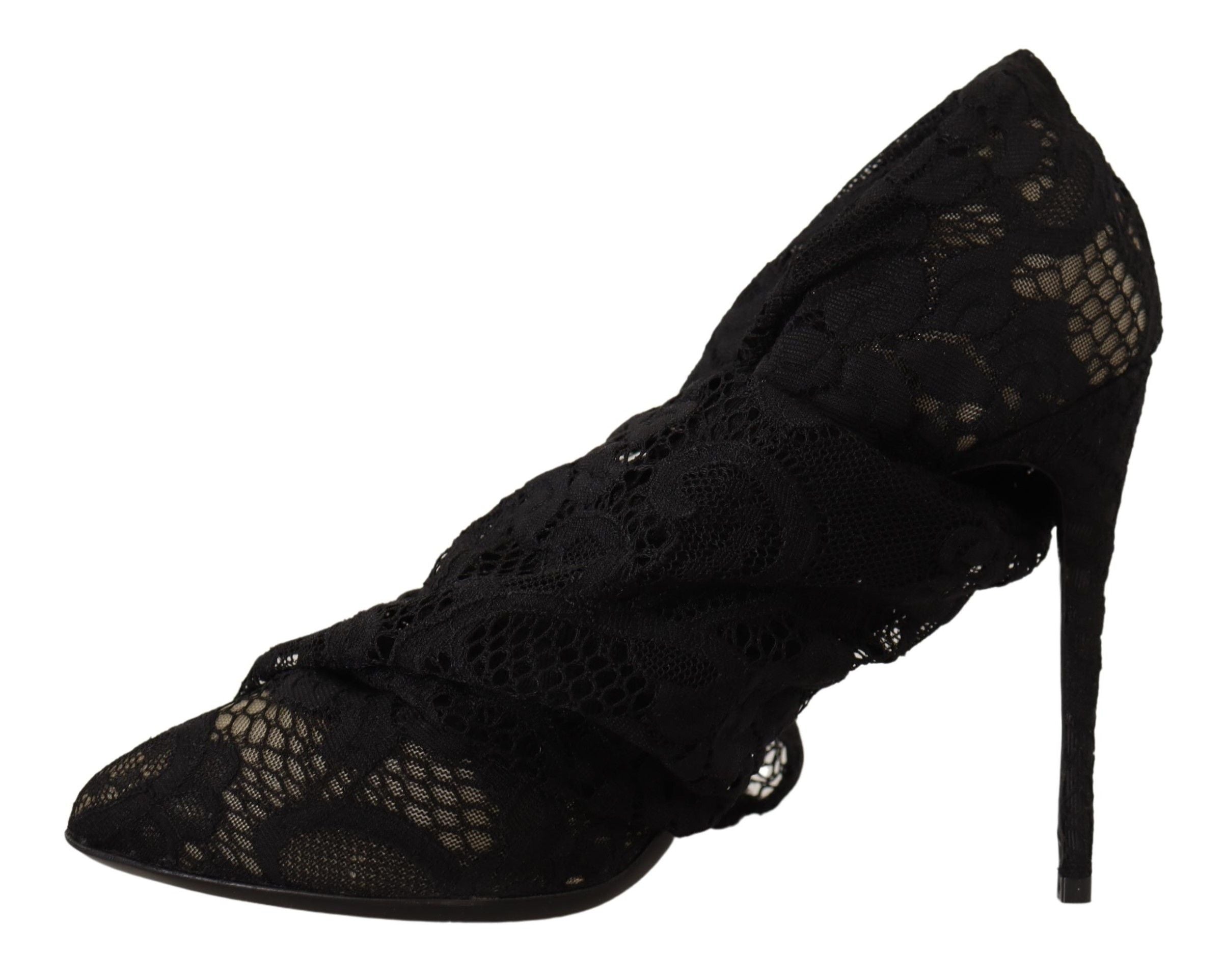 Dolce &amp; Gabbana Schwarze Stretch-Socken Taormina Schnürstiefel Schuhe