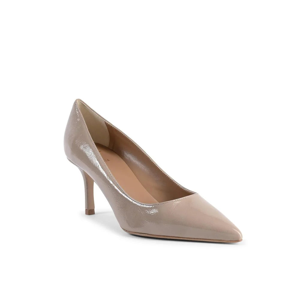 19V69 Italia Beige Leather Mid Heel Pumps - EU38/US8