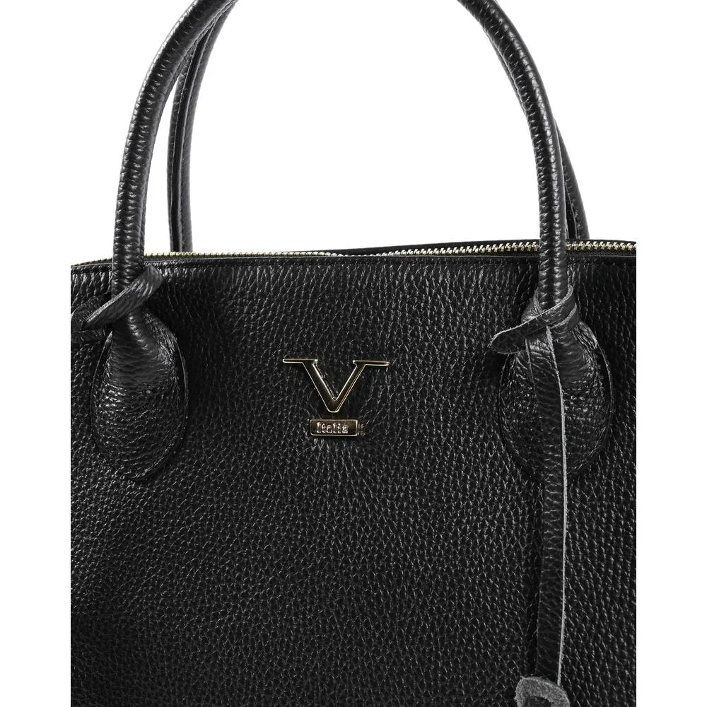 19V69 Italia Black Leather Tote Bag - Shopper Bags