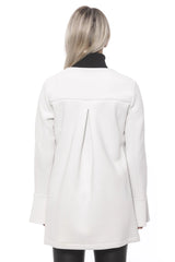 19V69 Italia Elegant White Neoprene Woman Coat - M - Overcoats