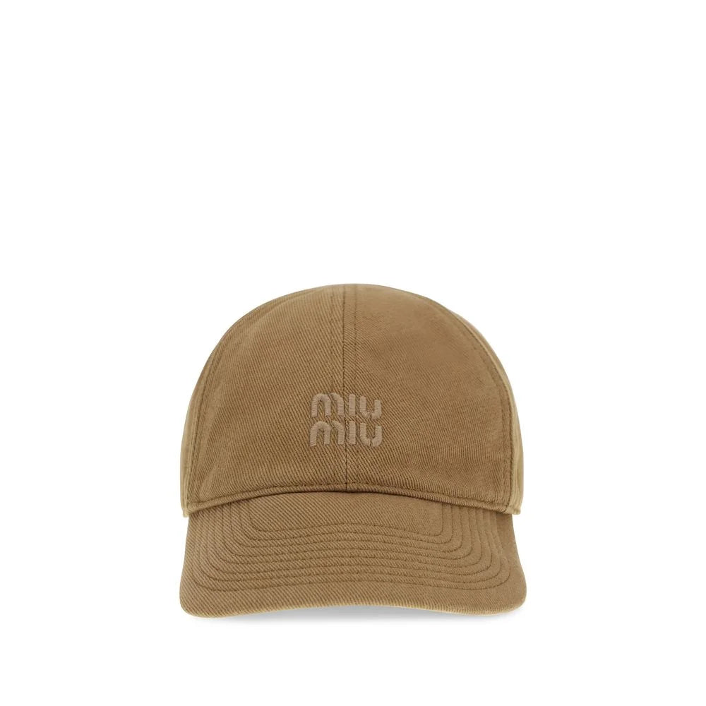 Miu Miu Beige Cotton Cap (Baseball Hat) - M