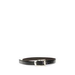 Versace Black Calf Leather Bos Taurus Regular Belt