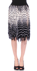 Alice Palmer White Black Knitted Assymetrical Skirt