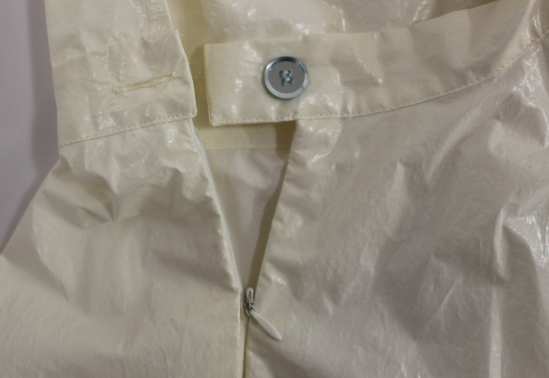 Robe Licia Florio blanche dos nu mi-longue