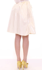 Licia Florio White Above-Knee Stretch Waist Strap Skirt